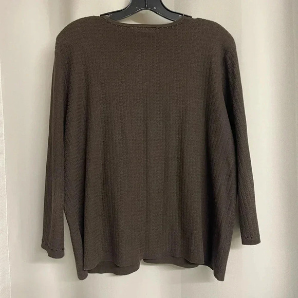 Amber Sun brown cardigan eyelet closure size XL - Picture 4 of 7